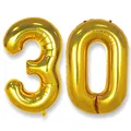 Produktbild: Luftballon Zahl 30 Gold XXL 101 cm Zahlen Folienballon Geburtstag Gold 30 Jah...