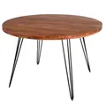 Produktbild: Riess Ambiente Runder Esstisch Scorpion 120cm Natur Akazie Hairpin Legs Retro Design, stylischer Esstisch für Dein Esszimmer