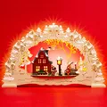 Produktbild: SIKORA LB61 Holz LED Schwibbogen Lichterbogen WINTERDORF Weihnachtsdeko
