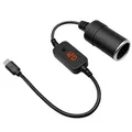 Produktbild: Hoembpn USB C Stecker auf 12V Auto Zigarettenanzünder Buchse Adapter Kabel Konverter mit Voltmeter Anzeige, Einstellbare Spannung 5V/9V/12V, Geeignet für Auto Ladegerät, GPS, Dashcam
