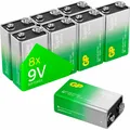 Produktbild: GP Batteries 9 V Batterie Super Alkaline Batterien 9V, 8er (1 Stk., 9V Block) (030E1604ALB8)