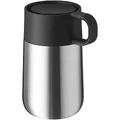 Produktbild: WMF Impulse Travel Mug Thermobecher Edelstahl 300 ml, Kaffeebecher to go mit Automatikverschluss, 360°-Trinköffnung, Thermobecher Henkel, hält Getränke 6h warm, 12h kalt, mattiert