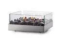 Produktbild: Philippi - FIREPLACE Tischkamin - quadratisch - 6 Flammen leuchten inmitten schwarzer Flusskiesel - die neue Öllampe von PHILIPPI