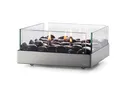 Produktbild: PHILIPPI Dekokamin, quadratisch Edelstahl, Glas, Flusssteine