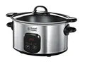 Produktbild: Russell Hobbs 22750-56 Slow Cooker (antihaftbeschichteter, programmierbarer Timer/Garzeit), Schongarer Maxicook, 3 Temperatureinstellungen 200 W, Edelstahl/Schwarz, 6 l XL Gartopf