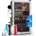Produktbild: Klarstein - Beersafe xxl Kühlschrank 80 Liter 3 Böden Panoramaglastür Edelstahl