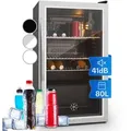 Produktbild: Klarstein - Beersafe Xxl Kühlschrank 80 Liter 3 Böden Panoramaglastür Edelstahl