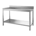 Produktbild: Gastro-Inox Edelstahl Arbeitstisch, Tiefe 700 mm, mit Aufkantung 301.119 , Maße: (L x T x H) 1000 x 700 x 880 mm, mit Grundboden