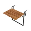 Produktbild: QLS Balkontisch Klapptisch Hängetisch Beistelltisch Balkonhängetisch Verstellbar Klappbar Akazien Holz Balkon Terrasse