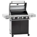 Produktbild: RÖSLE Gasgrill BBQ-Station VIDERO G4-S Schwarz, Grill mit 4 Edelstahlbrennern, extra Primezone und Seitenbrenner, klappbare Seitentische, VARIO+, pulverbeschichteter Stahl