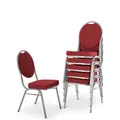 Produktbild: MACOShopde by MACO Möbel Stapelstuhl 6er Set DAVID - stabil bis 150 kg in ROT in Gewerbequalität + stapelbar für: Konferenz, Seminar, Wartezimmer, Bankett, Theater, Oper, Schule/Uni & Gastro/Hotel