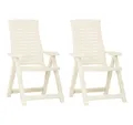 Produktbild: vidaXL Gartenstuhl Verstellbare Gartenstühle 2 Stk. Kunststoff Weiß (2 St)