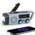 Produktbild: Notfall Radio, 2000mAh Akku Kurbelradio Solar Ladegerät Power Bank USB AM/FM-Radio mit SOS-Alarm Taschenlampe, 3-Wege-Laden Emergency Radios, Innen Außen Camping Klein Taschenradio
