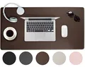 Produktbild: Sidorenko Schreibtischunterlage 80x40cm abwaschbar - Tischunterlage Schreibtisch aus PU-Leder - Schreibtisch Unterlage in Braun für Büro - rutschfeste Desk Mat, Mousepad, Mauspad, Schreibtischmatte