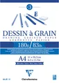 Produktbild: Clairefontaine 96624C - Zeichenblock Dessin à grain, kopfseitig geleimt, gekörntes Zeichenpapier, ideal für Skizzen, DIN A4, 21 x 29.7 cm, 30 Blatt, 180 g, weiß, 1 Stück
