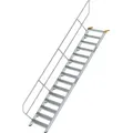 Produktbild: Günzburger Steigtechnik - Treppe 45° Stufenbreite 800 Mm 15 Stufen Aluminium Geriffelt - 600275