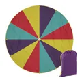 Produktbild: Relaxdays Schwungtuch Kinder, Ø 6 m, 12 Griffe, Schwingtuch, Regenbogen Tuch für draußen, XXL, Fallschirm Spiel, bunt