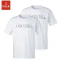 Produktbild: T-Shirt BENCH. LOUNGEWEAR, Damen, Gr. S, weiß, Single Jersey, Obermaterial: 100% Baumwolle, unifarben, Basic, Basic normal, Rundhals, Shirts T-Shirt, Shirt mit Logoprint, Basicshirt mit Rundhals aus reiner Baumwolle