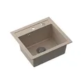 Produktbild: QUADRON Spülbecken Spüle Küche Granit | Größe 47 x 50 x 18,5 cm, Beige | JOHNNY 110 Granitspüle Einzelbecken-Spüle | Einbauspüle mit Hahnloch | Einbeckenspüle Küchenspüle