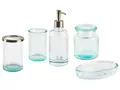 Produktbild: Badezimmer Set 5-teilig aus Glas mintgrün modernes Badzubehör Amarga