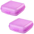 Produktbild: Engelland 2 x Lunchbox, Farbe: Pink, Kunststoff, BPA-frei, Vesperdose, Brotdose, Plastikdose für Kinder, 14 x 14 x 5 cm