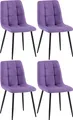 Produktbild: CLP 4er Set Esszimmerstühle Antibes Stoffbezüge gepolstert mit Rückenlehnen,lila