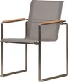 Produktbild: Gartenstuhl Teak Edelstahl Stapelstuhl, moderner Edelstahl Stapelsessel rostfreier und langlebiger Edelstahl Outdoor Stuhl