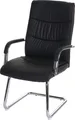 Produktbild: Konferenzstuhl MCW-A49, Besucherstuhl Freischwinger, Kunstleder schwarz