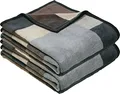 Produktbild: Erwin Müller Wohndecke Palermo 2er-Pack, Kuscheldecke - grau Größe 150x230 cm - kuschelig - mit Verloursband-Einfassung - Wolldecke - Plaid - atmungsaktiv