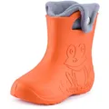 Produktbild: Ladeheid EVA Kinder Jungen Mädchen Gummistiefel Regenschuhe gefüttert Regenstiefel Gummischuhe LA-CA-04 (Orange/Grau, 34/35 EU)