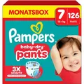 Produktbild: Pampers Windeln Baby-Dry Pants, Größe 7, 17+ kg, mit Stop und Schutz Täschchen, 126 Stück