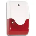 Produktbild: Sirene + rotes Blitzlicht im Gehäuse + LED 10-14 VDC - 110 dB