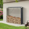 Produktbild: Feuerholzregal Kalmar 158x47x152cm aus Stahl Anthrazit [casa.pro]