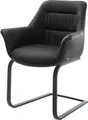 Produktbild: DELIFE Polsterstuhl Kaira-Flex, Freischwinger flach Schwarz Echt-Leder Schwarz