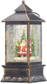 Produktbild: infactory Weihnachtslaterne: Deko-LED-Laterne mit Schneewirbel, Weihnachtsmann und Tannenbaum (Schneelaterne Weihnachten, Glitzerlaterne Weihnachten, Weihnachts Glitzer)