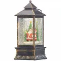 Produktbild: infactory Deko-LED-Laterne mit Schneewirbel, Weihnachtsmann und Tannenbaum