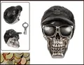 Produktbild: Totenkopf Basecap Spardose schwarz silber Design Skull Heavy Metall Hard Rock