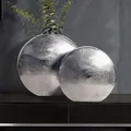 Produktbild: Vase 2er Set FineBuy Blumenvase Aluminium Silber Tischvase Dekovase Modern Rund