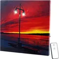 Produktbild: NEU LED Leinwandbild Uferpromenade Fernbedienung für Deko Zimmer Geschenk Licht