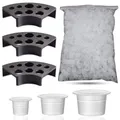 Produktbild: Emalla 3 Stück Tattoo Becherhalter mit 300pcs Tattoo Tintenkappen Set | 3 Farbnapfhalter(Schwarz) & 300pcs Ink Cups 100 Klein 100 Mittel 100 Groß für Tattoo Zubehör