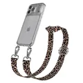 Produktbild: EAZY CASE Handykette - Verstellbares Taschenband kompatibel mit iPhone 17 Pro Max, Schulterriemen, Handykordel mit Silikon Hülle, Umhängetasche, Leo - Schwarz Braun Silber