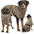 Produktbild: Rudelkönig Hundebademantel aus 100% Baumwolle, Saugstarker Hundebademantel, Hunde Bademantel, Kuscheliges Hundehandtuch grau L