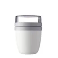 Produktbild: Mepal Müslibecher to go, praktischer Joghurtbecher to go - Unterteilung für Joghurt & Müsli - Geeignet für Gefrierschrank, Mikrowelle & Spülmaschine - 500 ml + 200 ml - White