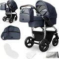 Produktbild: Bergsteiger Capri Kombikinderwagen 2-in-1 ohne Babyschale – Babywanne & Sportsitz, Luftreifen, Federung, höhenverstellbarer Griff, faltbar, Zubehör