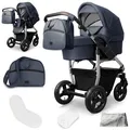 Produktbild: Bergsteiger Capri Kombikinderwagen 2-in-1 ohne Babyschale – Babywanne & Sportsitz, Luftreifen, Federung, höhenverstellbarer Griff, faltbar, Zubehör