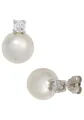 Produktbild: JOBO Perlenohrringe, 925 Silber mit synthetischen Perlen und Zirkonia
