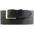 Produktbild: BELTINGER Ledergürtel Gürtel mit goldener Gürtelschnalle aus Vollrindleder - Hochwertiger Je (1-St) schwarz 100 cm (Gesamtlänge 115 cm)