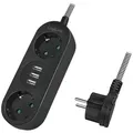 Produktbild: Steckdose Geerdeter 2 Wege 3xusb Flachstecker