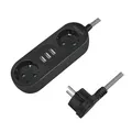 Produktbild: Steckdosenleiste 2-fach, 2x Schuko + 3x USB-A Mehrfachsteckdose USB Ladefunktion