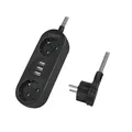 Produktbild: LogiLink LPS262U Outlet Strip 3 safety  sockets, w/ 3x USB Port, textile cab ~E~
